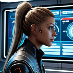 **

"A gamer intensely focused on customizing their character in a futuristic video game. The character creation screen is detailed, with options for hair, clothing, and facial features. The setting is a brightly lit room with gaming posters and gear visible in the background."

**