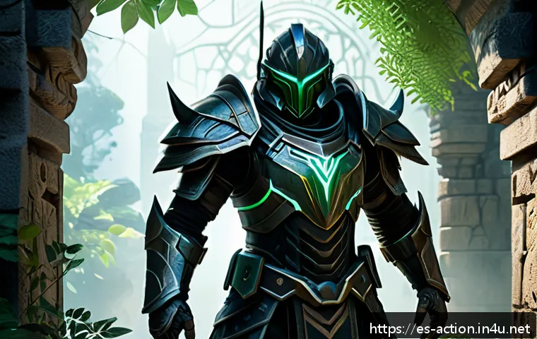 암호와 퍼즐 중심 액션 어드벤쳐 - A dynamic video game scene showcasing an adventurous character wearing functional, modern fantasy-st...